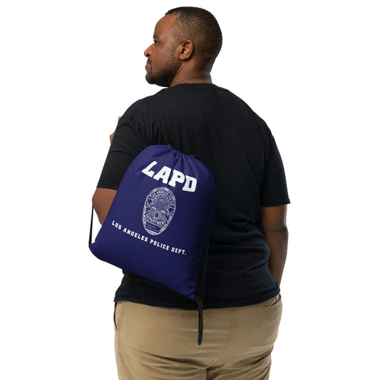 LAPD Logo Drawstring Bag White-1