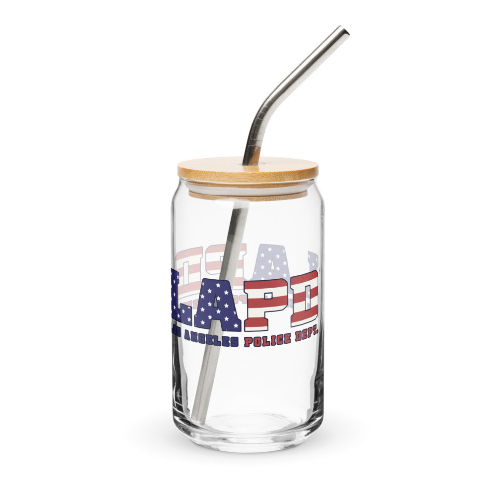 LAPD Stars & Stripes 16 oz. Can Shaped Glass