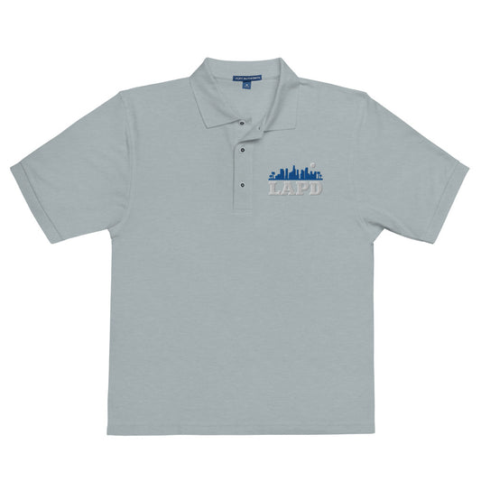 LAPD Skyline Embroidered Polo Shirt Cool Heather-0