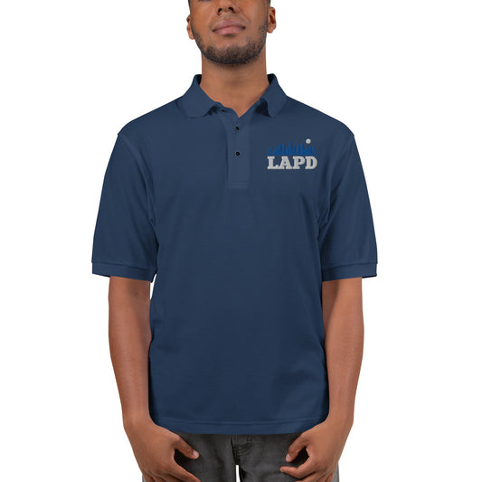 LAPD Skyline Embroidered Polo Shirt Cool Heather-3
