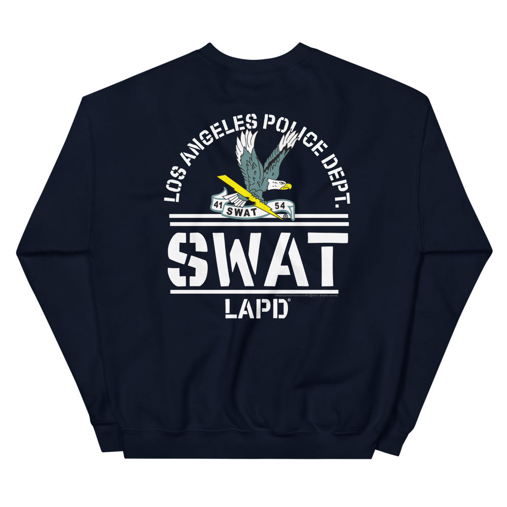 Sweat-shirt FEUER1 Noir Los Angeles Police S.W.A.T. - 80% Coton 20% Polyester - Coupe Droite