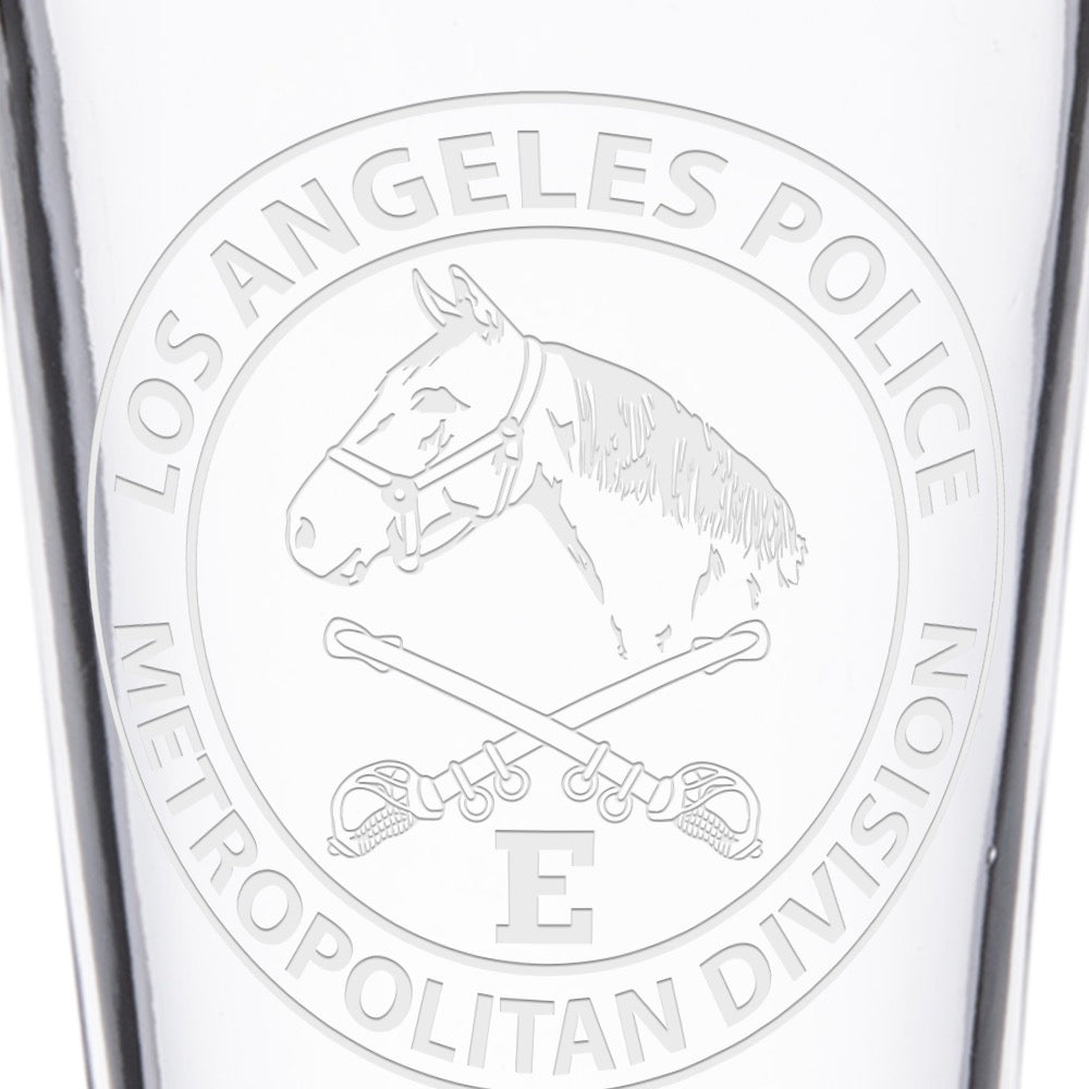 LAPD LA Metro Etched Pint Glass