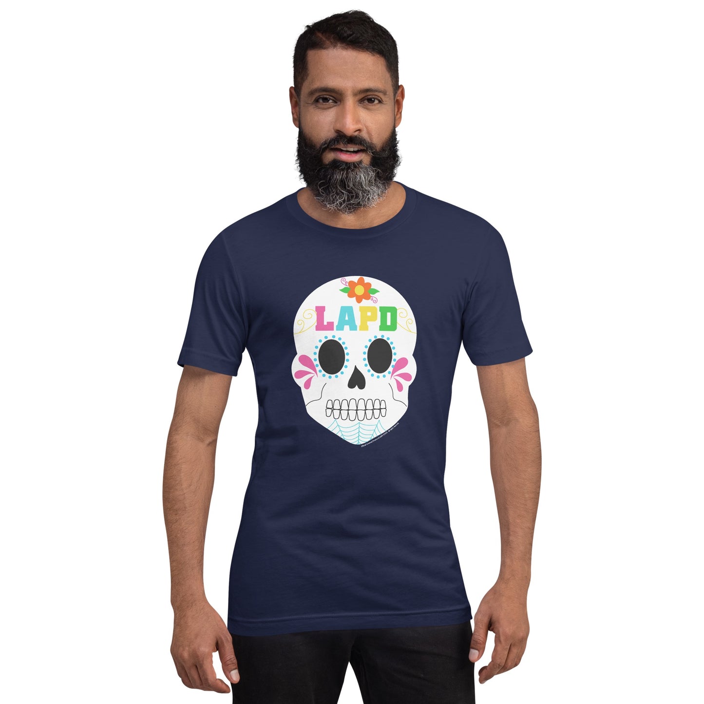 LAPD Día de los Muertos T-Shirt folded flat display