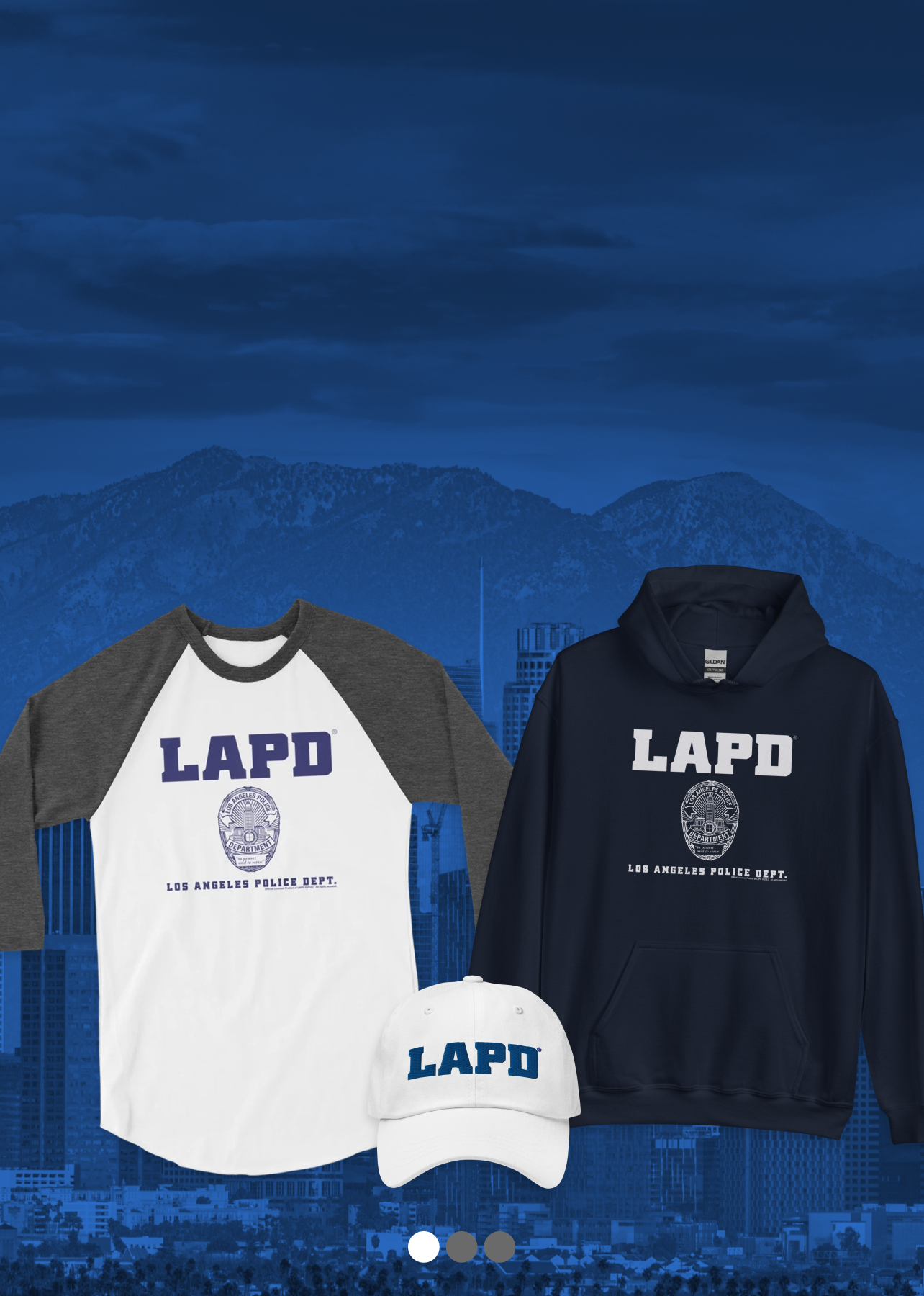 <p>PROUDLY WEAR YOUR</p><p>LAPD MERCHANDISE</p>
