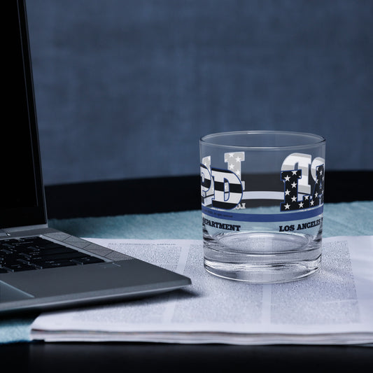 LAPD Blue Line Rocks Glass-3