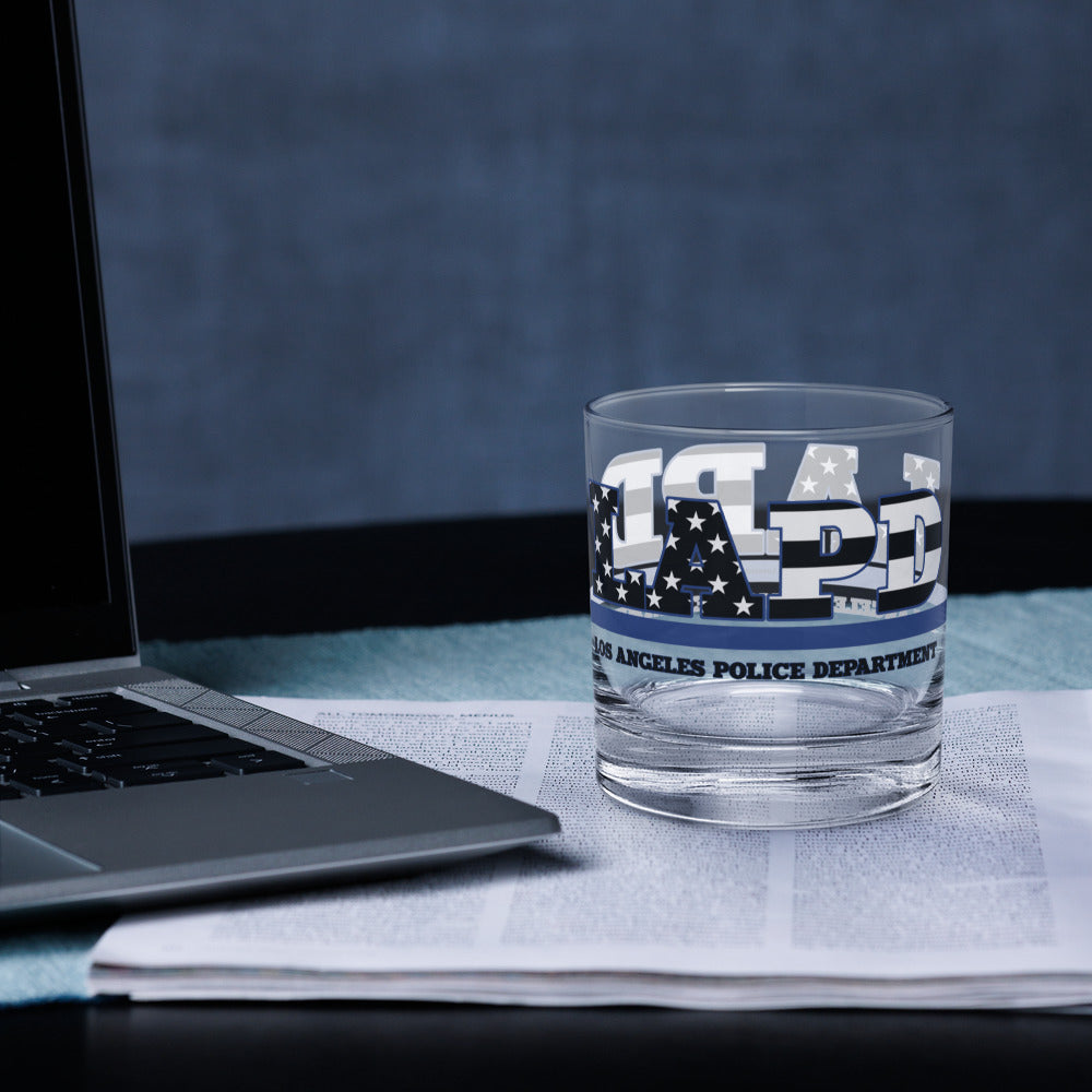 LAPD Blue Line Rocks Glass