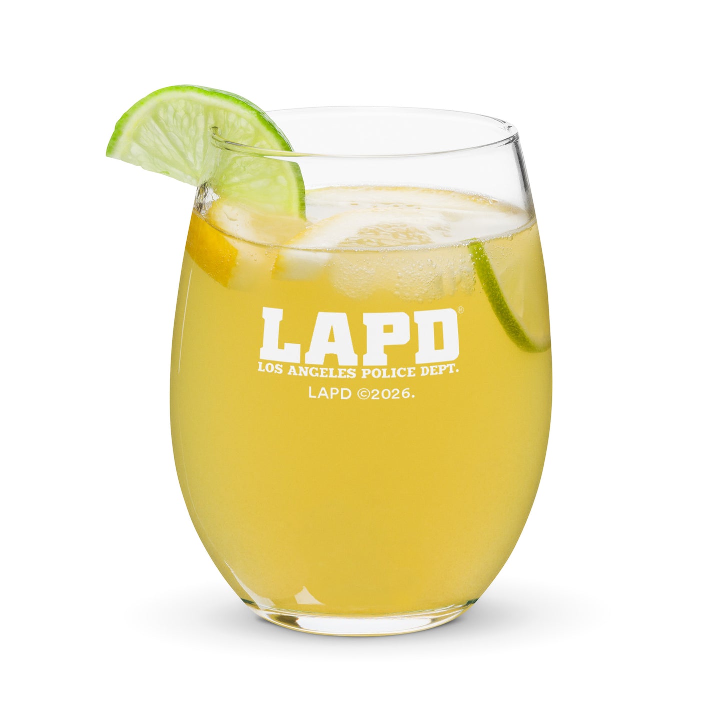 LAPD Proud Police Mom Stemless Wine Glass