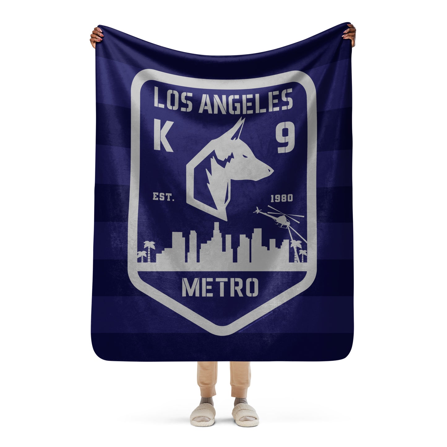 Close up view of LAPD K9 Blanket graphic