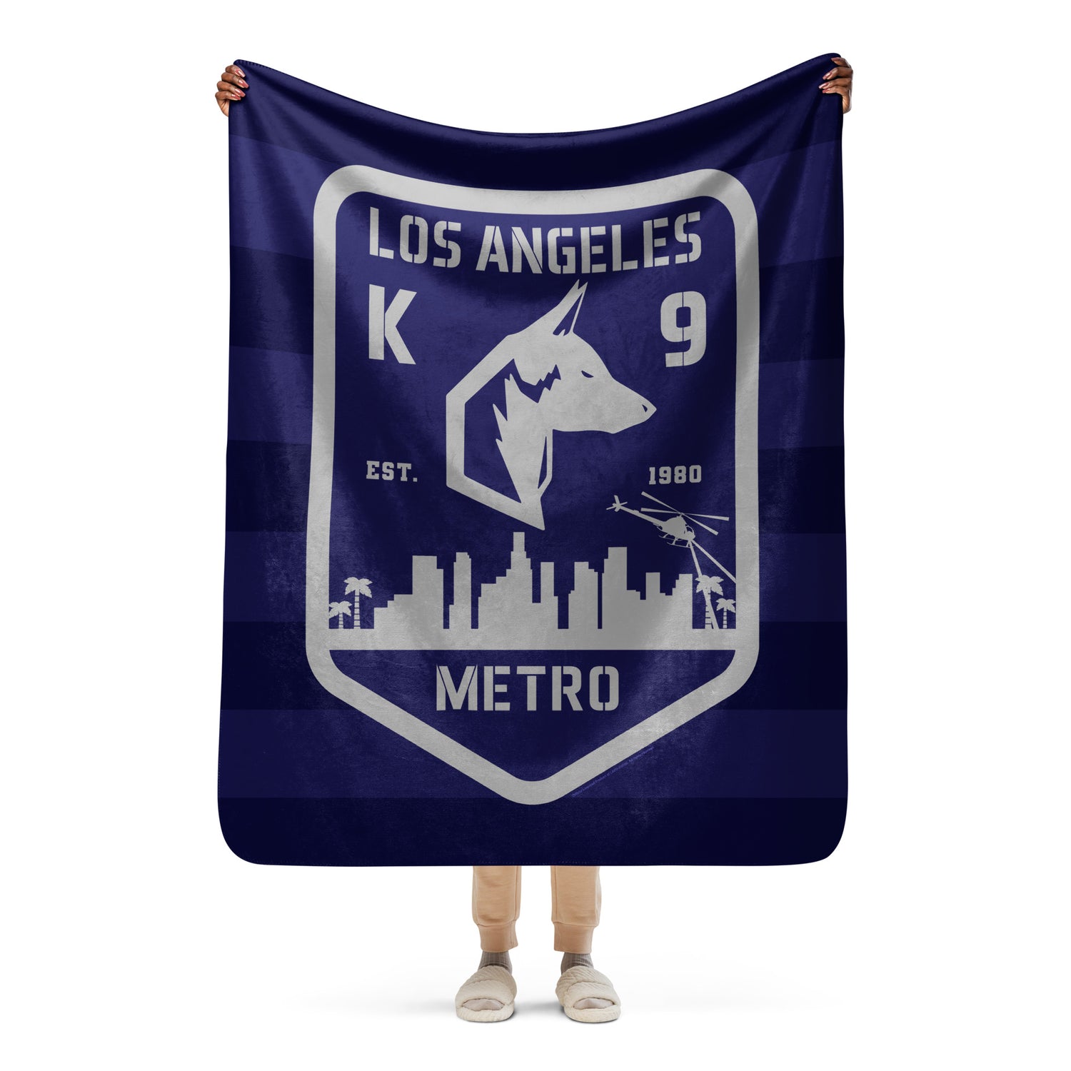 Close up view of LAPD K9 Blanket graphic