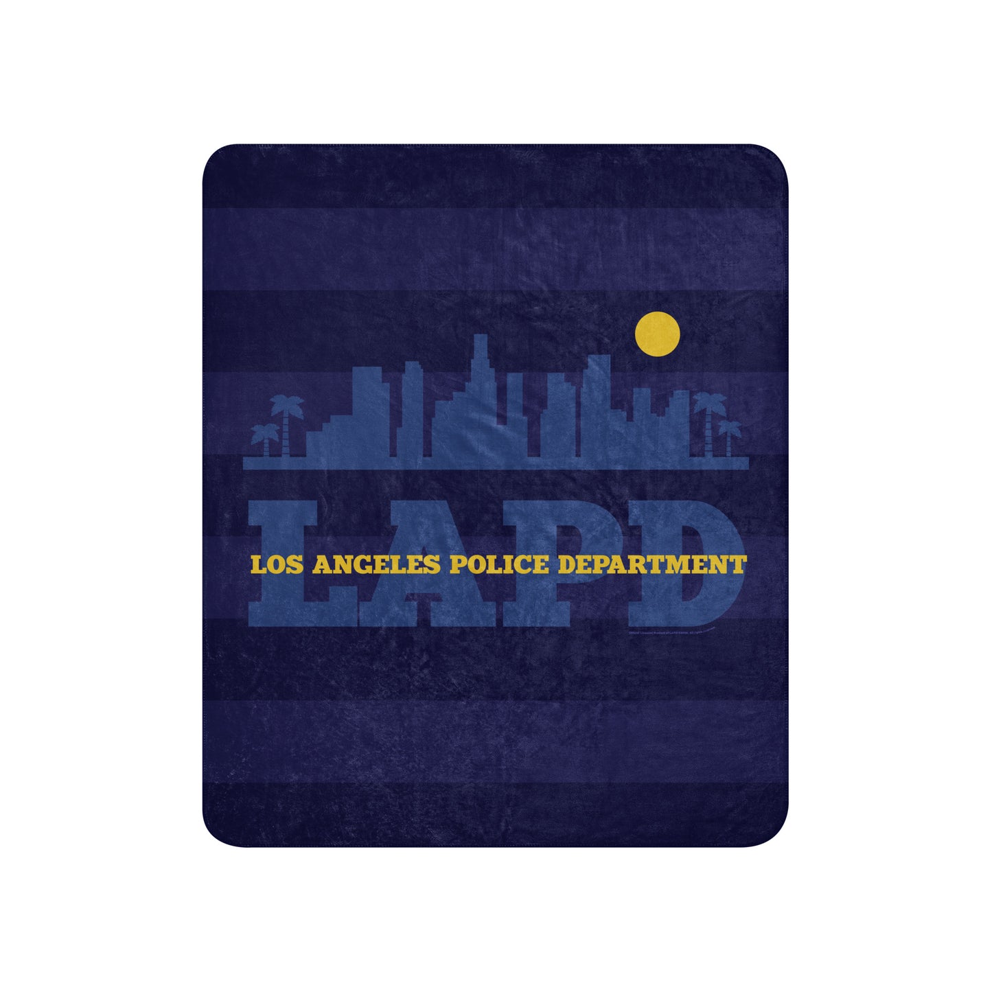 Close up of LAPD Skyline Blanket graphic detail