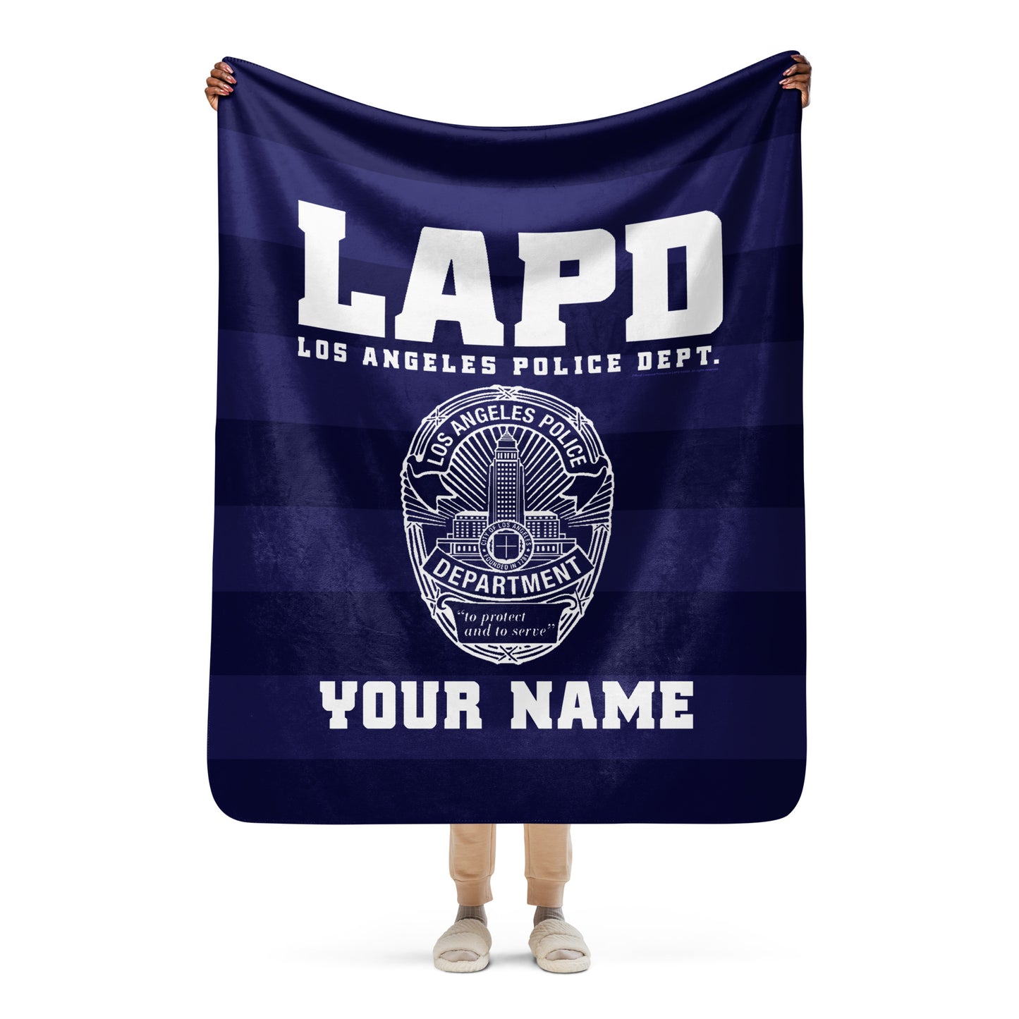 LAPD Badge Personalized Name Blanket