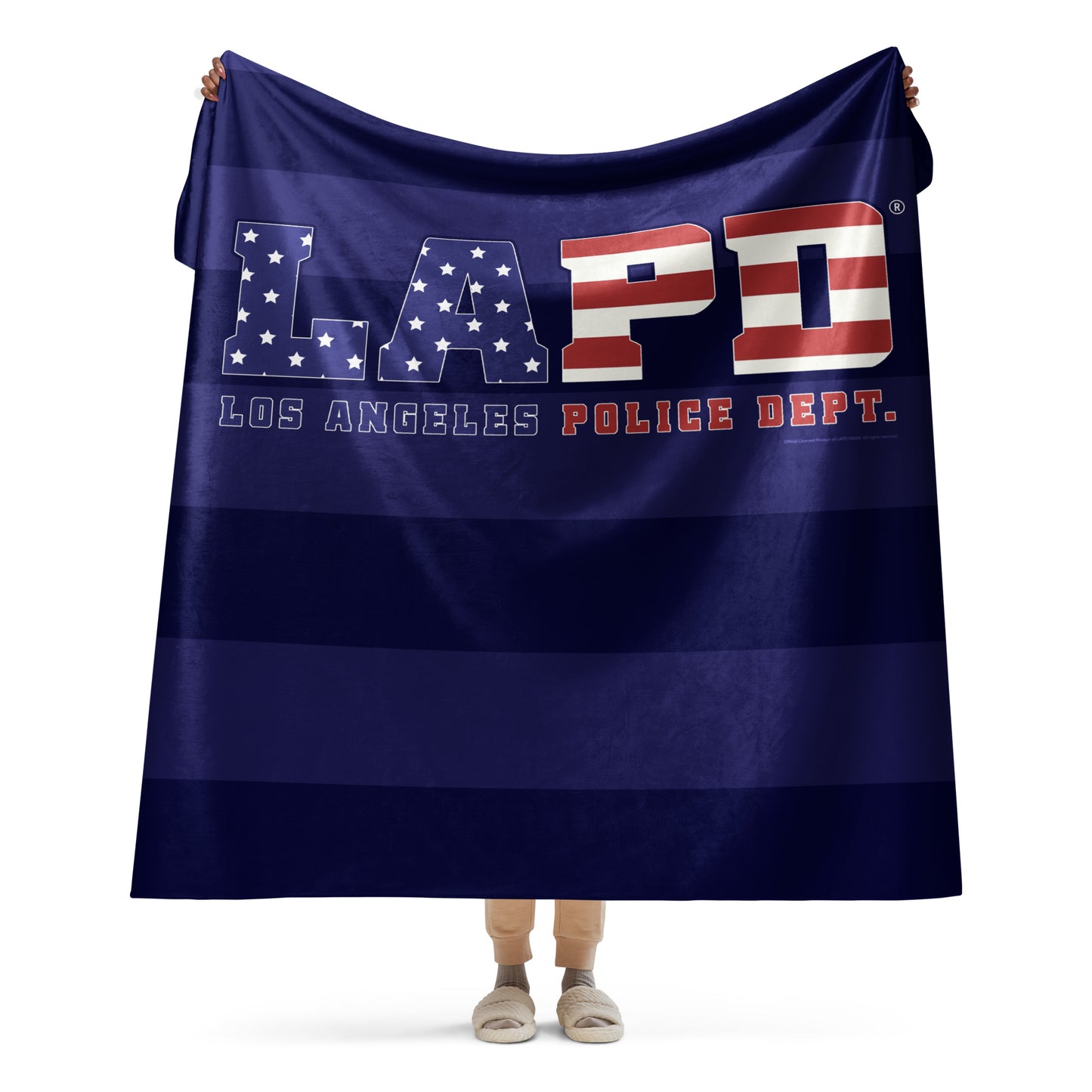 LAPD Flag Blanket showing full flag graphic design