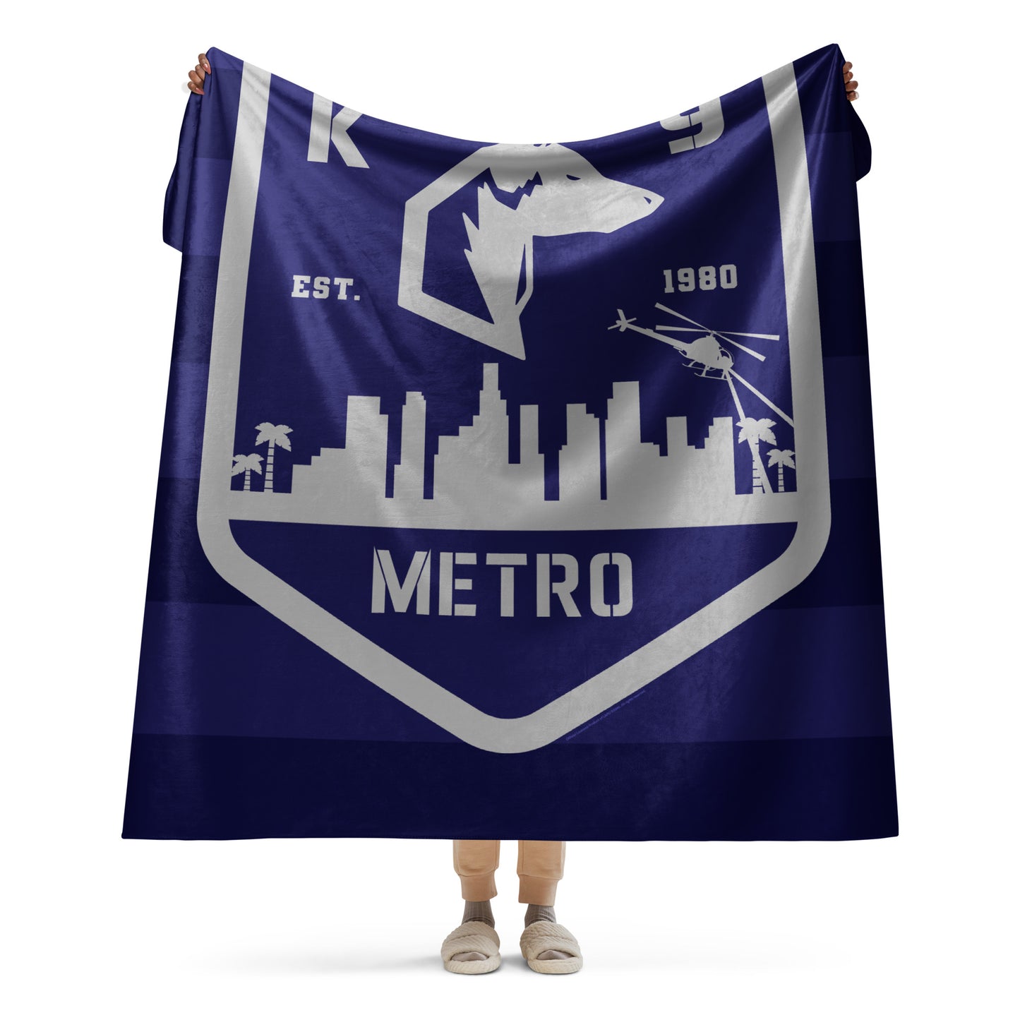 LAPD K9 Blanket displayed flat showing design