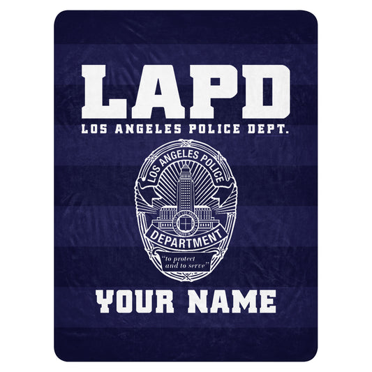 LAPD Badge Personalized Name Blanket-0