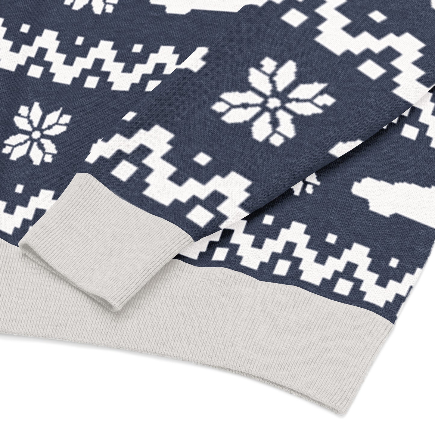 Side profile of the relaxed-fit unisex sweater