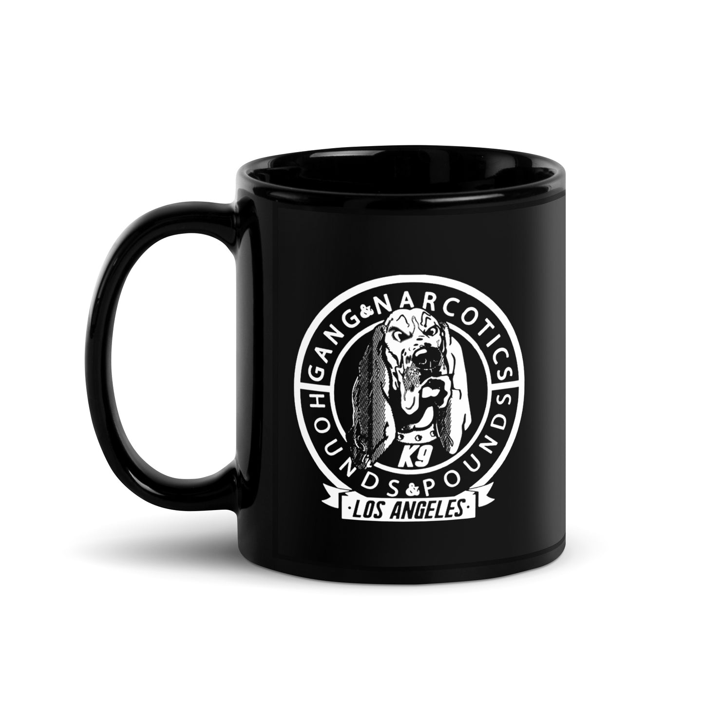 LAPD Hounds & Pounds Black Mug