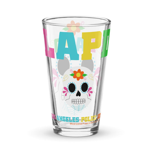 LAPD Día de los Muertos pint glass front view-1